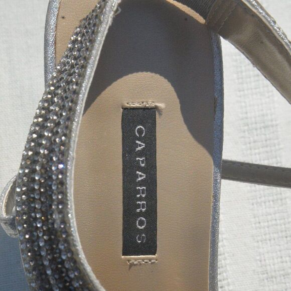 Caparros Heeled Sandals with Silver Rhinestones Size 8 1/2 B - Picture 7 of 7